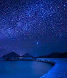 Bora Bora. No light pollution makes everything better. This is beautiful