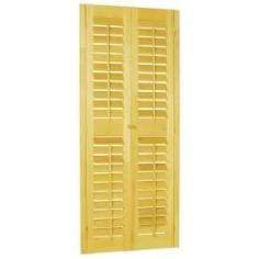 allen   roth�31-in-33-in W 60-in L Plantation Golden Oak Wood Interior Shutter