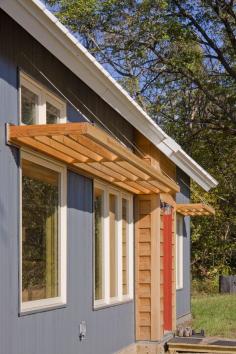 Passive solar cottage with a trombe wall