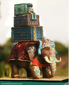 Mouth-Watering Wednesday: Absolutely obsessed with this Indian elephant wedding cake #colorful #beautiful #sweets