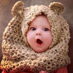 Knit Baby Bear Cowl