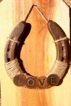 Recycled Horseshoe - Jute string and any accessory added make a very rustic ornament!!!!