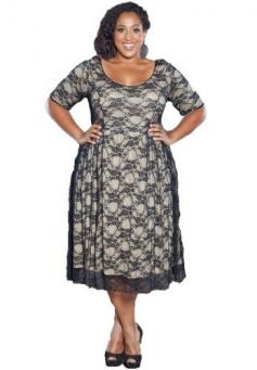 Sealed With A Kiss Designs Plus Size Kara Lace Dress (Vintage) Reviews - Sealed With A Kiss Designs Plus Size Kara Lace Dress (Vintage)    Scoop necklineShort, elbow-length sleevesFull, circle skirtStretch lace overlayMade in USA  This semi-formal pl