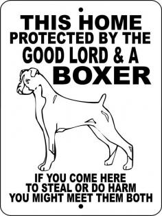 BOXER Dog Sign 9"x12" "ALUMINUM" glbox2 on Etsy, $12.00