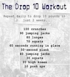 Lose 10 pounds in 2 weeks workout - not so sure about that, but a good no equipment needed at home workout