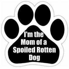 Mother's Day Gifts for the Dog Mom:  "I'm The Mom of a Spoiled Rotten Dog" Car Magnet at Amazon