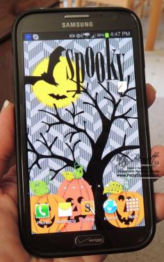 www.PattyStamps.com - Spooky custom wallpaper for my Samsung Note II phone created in My Digital Studio from Stampin' Up!