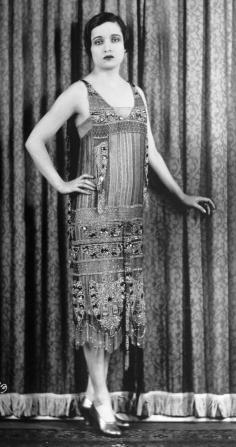 1920's Fashion - Beautiful Beaded Dress With Ancient Egyptian Detailing.