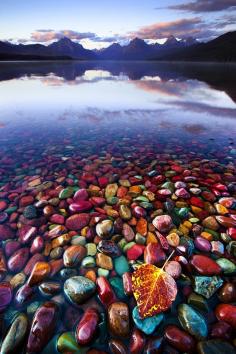 One of the most beautiful places. Pebble Shore Lake in Glacier National Park, Montana, United States