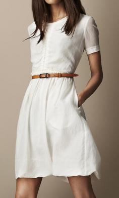 A perfect, classic white linen dress