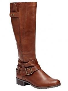 Cute womens brown leather riding boots with a buckle and straps! These will go well with my black or blue jeans, leggings pants, skirt or dress for fall, winter, and spring 2013 - 2014 ♥ Get this look at @SPARKTREND for $55, click the image to see! #boots #shoes #fashion