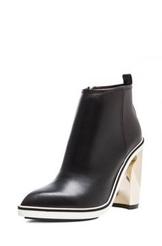 Nicholas Kirkwood|105mm Platino Heel Leather Booties in Black | FW 2014 | cynthia reccord