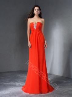 A-Line Sweetheart Sleeveless Beading Chiffon Dresses