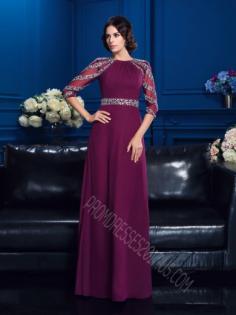 Chiffon Beading Floor-Length Mother of the Bride Dresses