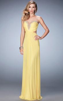 Online Long Yellow Evening Formal Dress 