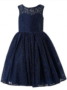 A-line/Princess Scoop Lace Sleeveless Tea-Length Flower Girl Dresses