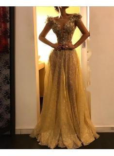 Abendkleid Gold | Spitze Abendkleider Lang Günstig