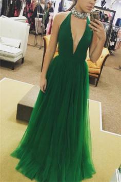 Glamorous Crystal Halter Prom Dresses | Sheer Sleeveless Evening Dresses | Suzhoudress.co.uk