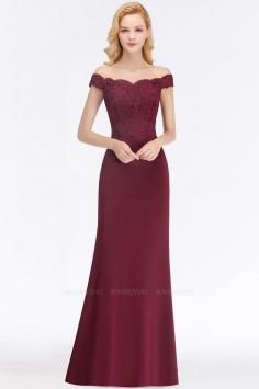 Mermaid Off-The-Shoulder Lace Bridesmaid Dress | BmBridal