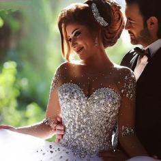 Hochzeitskleid Langarm Langarm Tull , Schone Gunstige Brautkleider Elegant Online Kaufen | Babyonlinewholesale