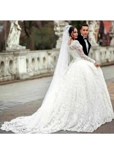 Luxus Brautkleider Mit Ärmel | Spitze Hochzeitskleider Prinzessin