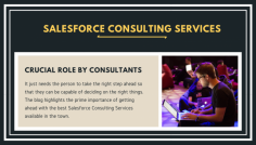 The blog highlights the prime importance of getting ahead with the best Salesforce Consulting Services available in the town. Continue reading to know more.
