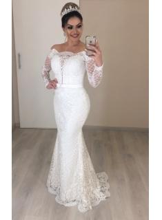 Elegante Brautkleider mit Ärmel | Brautmoden Meerjungfrau Spitze