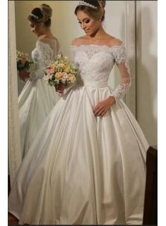 Luxus Brautkleider Mit Ärmel | Hochzeitskleid Spitze Prinzessin