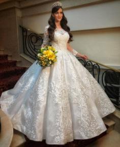 Hochzeitskleid mit Langen Ãrmeln | Brautkleid A linie Spitze