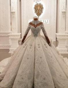 Luxus Brautkleider Mit Ãrmel | Hochzeitskleider Prinzessin mit Schleppe