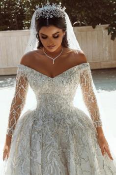 Extravagante Brautkleider A Linie | Hochzeitskleider mit Ãrmel