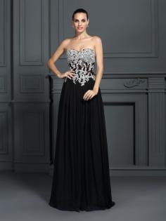 Empire Taille Herz-Ausschnitt Chiffon Anständiges Bodenlanges Ballkleid