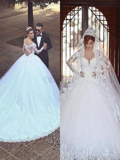 Duchesse-Linie Langärmeliges Normale Taille Brautkleid