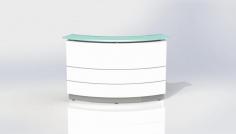 GP Polaris Curve Reception Counter

Product Features
Polaris represents the very latest innovative design in high quality modular reception counters. No longer will you be restricted by inflexible design or difficult office
space.There are literally hundreds of shape and size configurations.The Polaris is the perfect solution for any office space and delivers aprofessional, functional reception
work environment.

Counter body Finished in gloss white 2 pack paint. Aluminium strips and Stainless steel kick plate
Side Panels: White Melamine
Desk Top: Matt white melamine
Counter Hob: 10mm Tickness Frosted Safety Glass
Dimension for Base Model D1: 1800W x 805D x 1120H mm