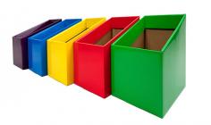 VI Cardboard Book Box – Packet of 5

Book Boxes are great for general book and paper storage. Easy to fold together and assemble.

Features
Sold as set of 5, in 11 colours
Size: 170mmW x 250mmD x 280mmH (back), 170mmH (front)