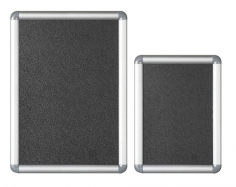 VC Snap Frames Poster Holders

Snap frame poster holders available in A4, A3, A2 and A1 sizes. Cases feature strong 25mm alloy frame with rounded light grey moulded corners. Glare free PVC clear front cover lenses helps protects artwork from harsh reflection and general wear. Easy to change inserts and perfect for presenting information with a smart professional look.

Fantastic for offices to display important information or temporary notices
Front opening with cover sheet
Holes – are predrilled
Snap A Frame sold separated