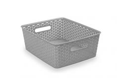 VI Grey Storage Basket Knotted Medium

Grey Storage Basket Knotted Medium is a stylish way to store all items in the classroom. Comes with two easy to tote handles that allow for ease of mobility. The knotted design is an aesthetic addition classroom decor.

Features
Can be used in cupboards or on shelves.
Made from durable and strong polypropylene.
Wipe clean and nest for easy storage when not in use.
Size: 305mmW x 355mmL x 135mmD