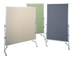 VC Modulo T-Leg Double Sided Pinboard

Fixed frame double sided pinboard. Powder coated steel stand with snap in fittings. All Pinboards made with aluminium frame and in Autex velour fabric hook and loop and pin receptive.

Features
3 colours and 3 sizes to choose from
Dimension: (Height mm x Width mm)
Overall size: 1500 x 900 Pinboard Size: 1450 x 850
Overall size: 1500 x 1200 Pinboard Size: 1450 x 1150
Overall size: 1800 x 1000 Pinboard Size: 1750 x 950