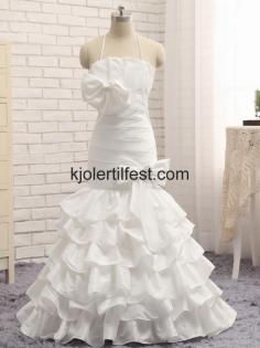 Hvit Stoppet Flower Taffeta Brudekjoler