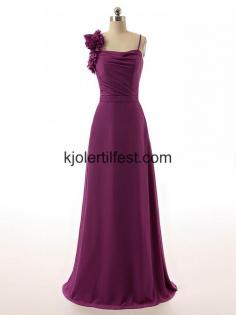 Stropper A-Linje Chiffon Lange Selskapskjoler