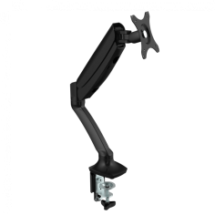 RL Executive Gas Spring Single Monitor Arm

Features :
Executive Gas Spring Single Monitor Arm
Effortless Rotating, Pivoting and Extendable Adjustments
Tilt Range: -85 Degrees to 15 Degrees
Screen Size: 17″ – 27″
Loading Capacity: 2-9Kg
Vesa Size: 75mm x 75mm – 100mm x 100mm
Clamp and Grommet Fix Kit Included
Maximum Height Range: 414mm (From Desk Top)
Maximum Forward Extension: 412mm
Available in Black or White Finishes