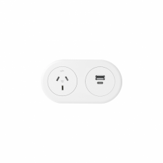 Echo In Desk GPO with USB Fast Charging Module

Echo series delivers the latest charging technology to empower engaging and connected spaces within the commercial workplace, integrating into personal workstations, soft-seating and collaborative spaces. This module is  combination of USB A/C Charging and standard Power. The module has a shallow depth of 46mm, with easy top-side installation without fastening from the bottom.

Features
Minimalistic surface design blends into any surface.
Surface installation suited to soft seating and custom joinery.
Available to be configured with softwiring connector or standard 3-pin plug
1000mm TAG lead with L3F splitter or 1500mm lead with 3-pin plug
Standard colours black and white.
GPOs are shuttered.