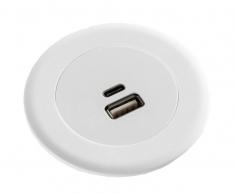 Echo In Desk USB A/C Fast Charge Module

Echo series delivers the latest charging technology to empower engaging and connected spaces within the commercial workplace, integrating into personal workstations, soft-seating and collaborative spaces. The module has a shallow depth of 46mm, with easy top-side installation without fastening from the bottom.

Features
Minimalistic surface design blends into any surface.
Surface installation suited to soft seating and custom joinery.
Fast-charge
500mm TAG lead with L3F splitter
Standard colours black and white.
Charging services to be used with IT equipment only.