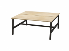 OL Axis Trestle 2 User Bench – Oak Top with Black Frame
GECA Certified
10 year warranty
50 x 50 mm square legs. 50 x 25 mm rails
80 mm height adjustment in each foot
Arctic black powdercoat finished frame
Multiple rail positions on each frame
Worktop height 720 mm
2mm steel for extra strength and stability
2x Melamine Worktops – 25 mm E0 grade substrate finished in studio white or new oak with matching 2 mm ABS edge.
800mm deep tops come with a scallop as standard
Excludes cable management and screens.