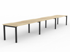 OL Axis 3-User Workspace – Oak Top with Black Frame
3x Melamine Worktops – 25 mm E0 grade substrate finished in studio white or new oak with matching 2 mm ABS edge.
50mm x 50mm frame and 50mm x 25mm rail with black powder coated
80 mm height adjustment in each foot
Flat Pack, Assembly is required
2mm steel for extra strength and stability
Multiple rail positions on each frame
Arctic white or black powdercoat finish
Worktop height 715 mm
ISO9001 Quality Assurance Certificate
ISO14001 Environmental Certificate
2 x shared legs
GECA Certified
Warranty: 10 Years