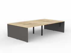 OL AltoSystem Shared 4-User Workstation – Oak
AltoSystem Double sided straight workspace for 4 users
Top: Melamine – 25 mm E1 grade substrate finished in studio white or new oak with matching 2 mm PVC edge
Frame: Melamine – 18 mm E1 grade substrate finished in charcoal with matching 2 mm PVC edge
18mm Melamine base
Shared desks use Anvil style cable management
Top mount screen options
25mm worktop with matching 2mm PVC edges
Fast assembly design
BIFMA tested fittings
Cable ports included
Warranty: 10 years