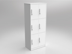 OL Axis Locker with 6 Doors
ISO 14001 & ISO 9001 Certified
18mm White Melamine on E0 grade substrate with matching PVC edge
1800 high x 738 wide x 450 deep
Flush joined construction with six doors
Set on plinth base.
Warranty :  10 years
Assembly Required