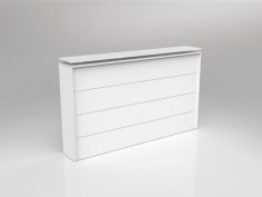 OL Axis Straight Reception Counter with Poptop Facade 1800mm
Axis Reception Counter
ISO 14001 and ISO 9001 Certified
Fits over Axis, Anvil, Aero – 1800w Straightline Desks and 1800 x 1800w 90 degree Workstations
1200mm high x 300mm deep
18 mm White melamine on E0 grade
substrate with matching PVC edge
Flush-joined construction detailing
All reception options require freestanding worksurfaces
Aluminium beading detail on front
Flatpack, assembly required
Warranty: 10 Years
For other sizes please inquire
