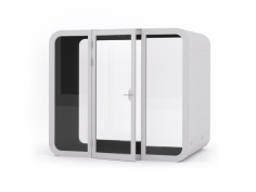 OL SpacePod Freestanding Quiet Zone – 4 User
Stocked in White or Black exterior/frame and table with grey sofa and interior walls.
Insulated by layers of sheet metal, birch plywood, recycled acoustic foam and acoustic felt.
Rounded floor and ceiling joinery helps address the build-up of low, bass sounds.
Laminated glass door and rear wall.
Includes gas-lift stool & tabletop.
Internal LED Lighting.
Anti-static and stain resistant floor carpet.
Air ventilation.
USB/AC ports & 240 volt electrical power outlet.
10 year warranty (excludes electrical components).
Comes partly assembled.
A variety of custom colours are also available – contact our Office Better representative for more details