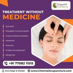 In Anna Nagar and Chetpet, Jayanth Acupuncture stands out as a center for natural healing and holistic wellness. The clinic offers acupuncture to help manage pain and chronic health issues, while Cupping Therapy aids in muscle relaxation and detoxification. Foot Reflexology further supports the healing process by stimulating reflex points and enhancing circulation. Together, these treatments create a balanced, rejuvenating experience for the body and mind. Jayanth Acupuncture is committed to promoting long-term wellness, helping individuals lead pain-free and healthier lives through safe, non-invasive methods.